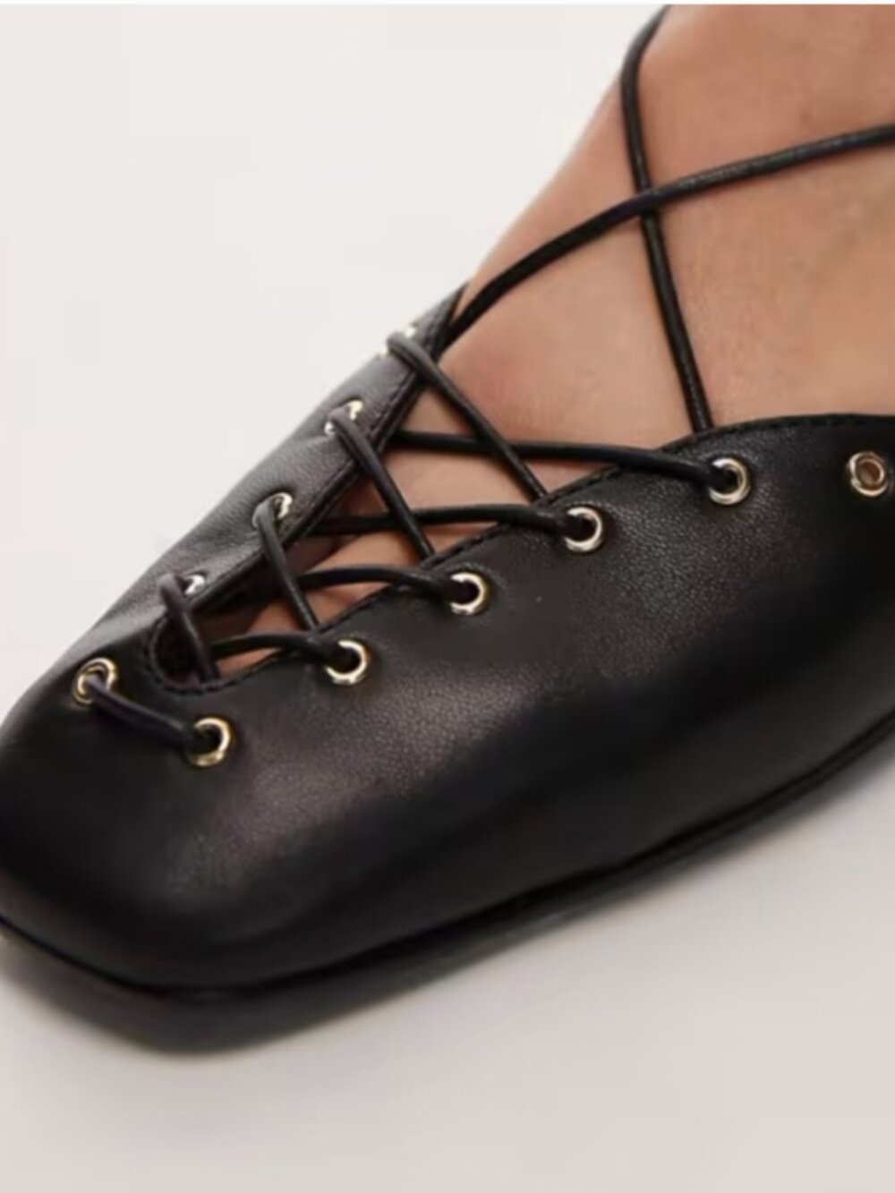 Free People Jeffrey Campbell ballet flat corset lace-up black shoes size 8 - Picture 3 of 11